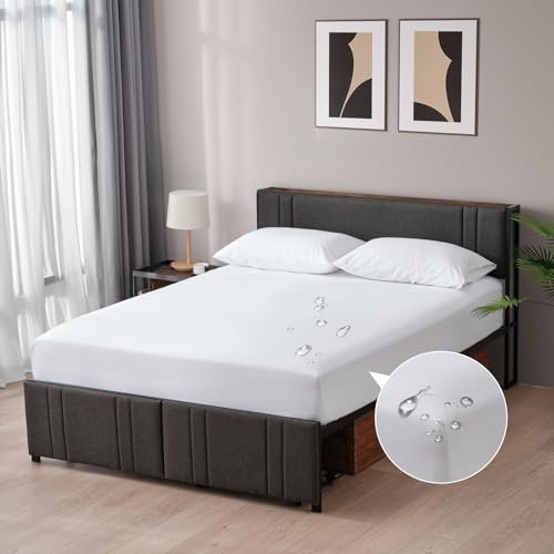 Z-HOM Spannbettlaken, wasserdichte und Atmungsaktive Bettlaken aus Mikrofaser, 100% Polyester/Waschbares Hautfreundliches Gebürstetes Gewebe, Matratzenhöhe bis zu 30 cm (Weiß, 180x200x30cm)