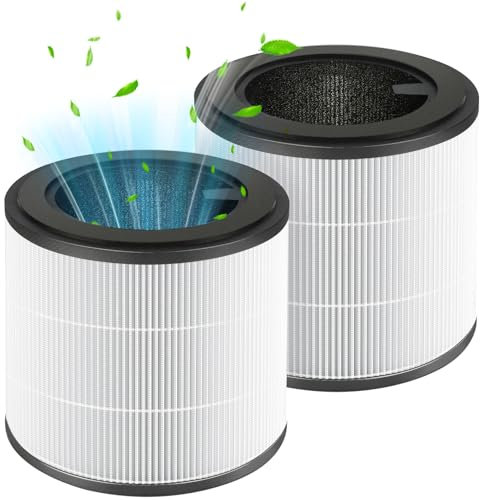 Riwer 2 Pack Replacement Filter True HEPA Compatible for Philips 800 Series Air Purifier AC0830/10 AC0820/30 AC0820/10 AC0819/10, Replace Part FY0194/30, H13 Air Clean