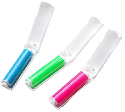 3 Pcs Lint Roller, Reusable Mini Lint Rollers Cat Dog Pet Hair Remover, Foldable Lint Roller with Cover Pet Hair Removal Washable, Handheld Sticky Plush Roller Brush for Furniture Clothes Sofa Car