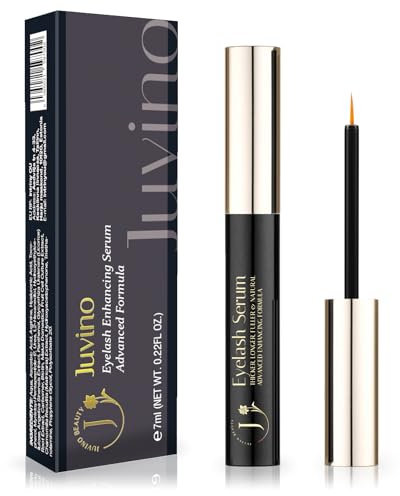 Juvino Wimpernserum – Für längere, vollere Wimpern und definierte Augenbrauen (Schwarz, 3 ml (1er Pack))