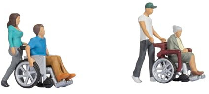 NOCH N - Juego de Figuras para Silla de Ruedas, Color a Mano para Modelo de Tren N
