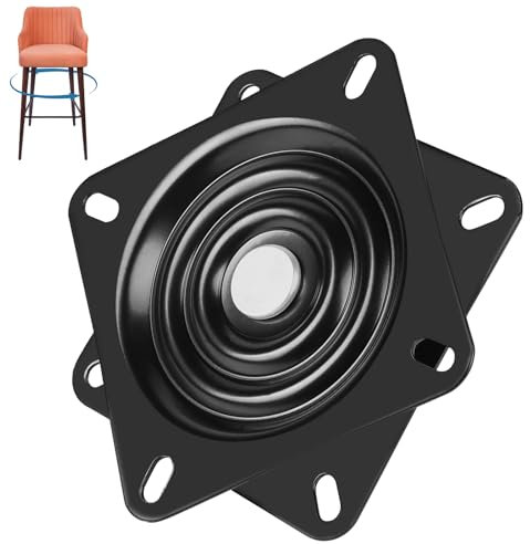 LALAGO Table Tournante de Chaise Pivotante, Plateau Tournant Roulement à Billes, 127*127*20,5 mm, Max 200kg, Plateau Tournant à Roulement à Billes à 360 °, pour Tabourets Tables Étagères TV (5 inch)