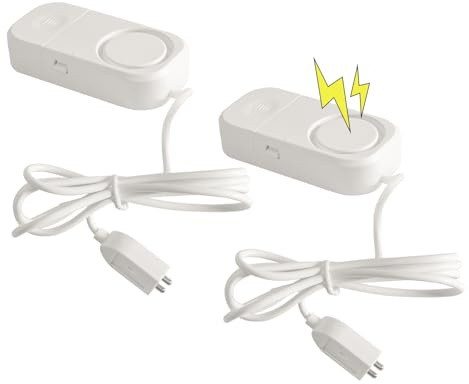 ASOFTY 2 Stück Wassermelder, 120dB Lauter Wassersensor, Wasser Sensor Alarm, Wasseralarm für Küche, Badezimmer, Waschküche, Keller, Garagen