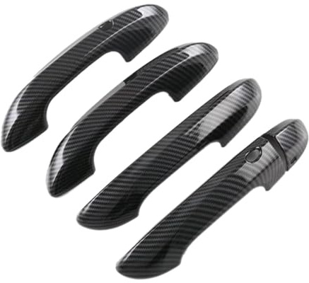 Hkfgdjdl Poignée de porte extérieure avant arrière gauche droite en fibre de carbone anti-saleté étanche pour décoration de voiture MGMulan