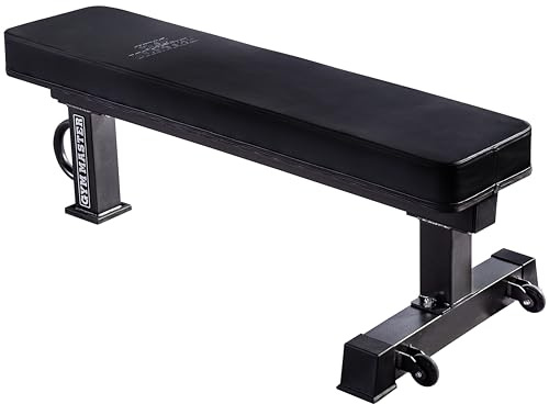 GYM MASTER GM3 Single Post Flat Powerlifting Bench Press 450kg Max Load Heavy Duty Weight Bench Thick Pad Home Gym Strength Training Equipment