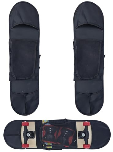 Floatdream 2 piece Longboard cover skate, Waterproof skateboard bag, Longboard Carry Bag, Suitable for Protecting Skateboards, Outdoor Playing and Traveling.(With mesh pocket)