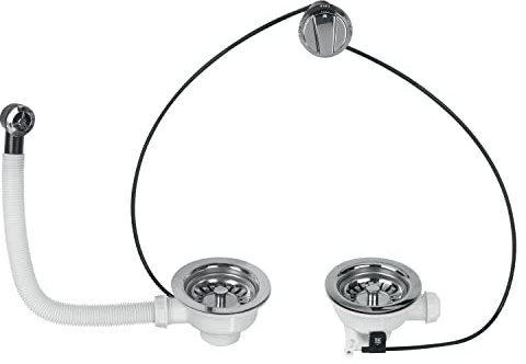 Wirquin 30718724 BONDE DE EVIER 2 CAPAS COMMANDO DE CABLE, BLANCO
