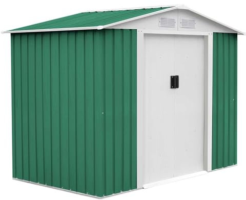 GARDIUN KIS12992 - Caseta Metálica Glasgow 6,3 m² Exterior 241x261x198 cm Acero Galvanizado Verde