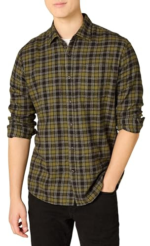Amazon Essentials Hombre Camisa de Franela de Manga Larga