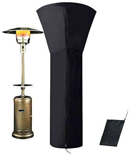 YSUEFIJO Abdeckung für Terrassenheizer 228x106x70cm Wasserdicht 210D Oxford mit Reißverschluss und Aufbewahrungstasche Schwarz Gas-Heizstrahler Abdeckhaube Schutzhülle für Terrassenstrahler