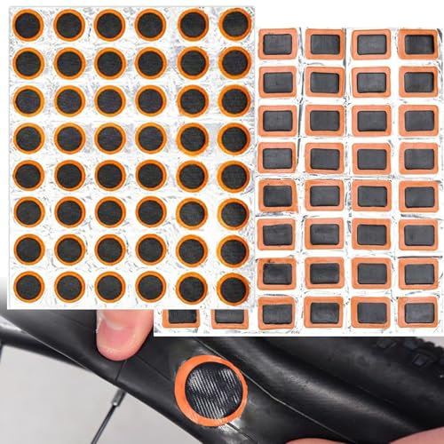 Fahrradreifen Patch Kit 96 Stücke Fahrradreifen Gummi Patch Gummi Flickzeug Reparaturset Gummi Patches Selbstklebendes Fahrradreifen Patch für Die Reparatur Von Reifen, Schlauch