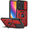 LBH Armor Hülle für Samsung Galaxy A50 Case mit Kameraschutz Outdoor Stoßfest Handyhülle 360 Grad Metal Ring Halter Ständer Schutzhülle für Handyhalterung Auto Magnet Rot