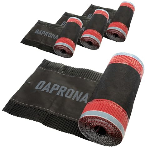 DAPRONA Nockband i aluminium 4 rullar - 390mm x 5m Svart (RAL 9005) Nockrulle för optimal nockbeklädnad, superbutylhäftande