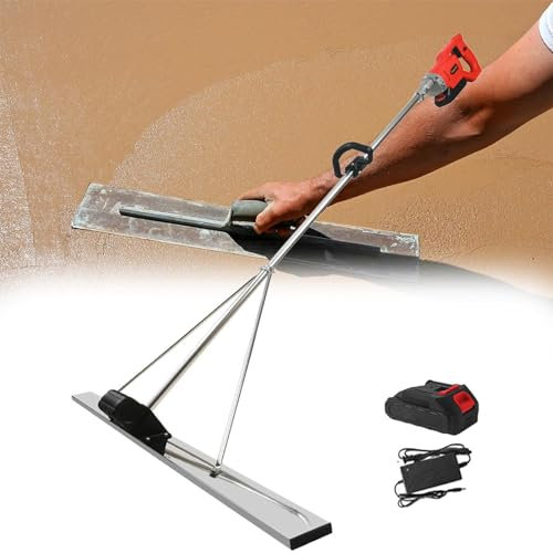RayGenius Juegos De VibracióN para Solado De HormigóN Herramientas para La PreparacióN De Superficies De HormigóN Apisonadoras De HormigóN A BateríA, Reglas EléCtricas Sin Cable,2M-1Xbattery