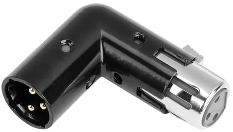 BIVOFU Adaptador de Micrófono de ángulo Ajustable de 90°, Extensor de 3 Pines Macho a Hembra, Conector de ángulo Recto, Ideal para Mezcladores Que Interfieren con Otras Aplicaciones, para Cableado