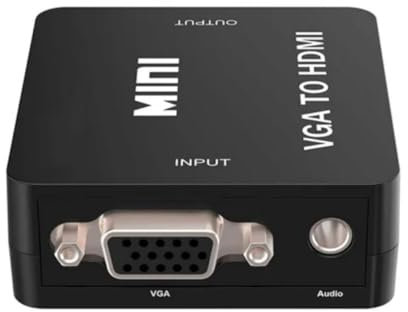 ZhenBaoTian VGA to HDMI, 1080P Full HD Mini VGA to HDMI Audio Video Converter Adapter Box with USB Cable and 3.5mm Audio Port Cable Support HDTV