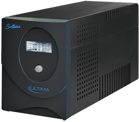 Sollatek UPS - Uninterruptible Power Supply 2000VA, battery backup unit, LCD display, 4 outputs with stabiliser function