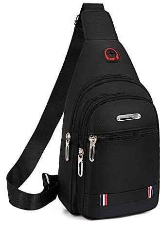 AUEJACKY Brusttasche Herren Schultertasche Wasserdicht,Sling Chest Crossbody Bag,Brusttasche Herren mit Verstellbarem Schultergurt,Crossbody Bag Umhängetaschen für Reisen Wandern Läuft Radfahren
