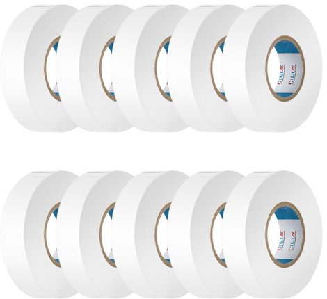 CILIA Cinta aislante eléctrica 19 x 25 m10 piezas PVC reparación y encuadernación, Naastro adhesivo, 7 colores para voltajes de hasta 6 kv, eléctricos profesionales, flexibles, autoextinguentes