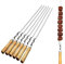 Premium Stainless Steel Kebab Skewers – 19.6in BBQ Skewers with Wooden Handles – Perfect for Grilling Kebabs, Chicken, and Vegetables – Durable Metal BBQ Utensils Set of 6
