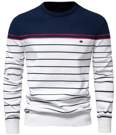 Maglioni Girocollo Uomo, Maglione Lavorato a Maglia Uomo Maglione Invernali Maglione da Uomo Maniche Lunghe Torsione a Girocollo a Maglia Grossa a Trecce Morbido Maglioncino Cotone Uomo Golfino