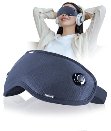Masque Chauffant Yeux, Masque électrique pour les yeux avec chaleur et vibration, Masseur Oculaire 6 modes pour réduire la fatigue oculaire, soulager les maux de tête, cadeaux pour la famille