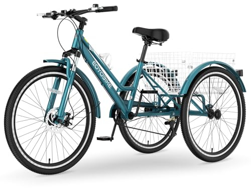 MOPHOTO Adult Mountain Tricycle, 3 Wheel Cruiser Bike, 24/26/27.5 Inch