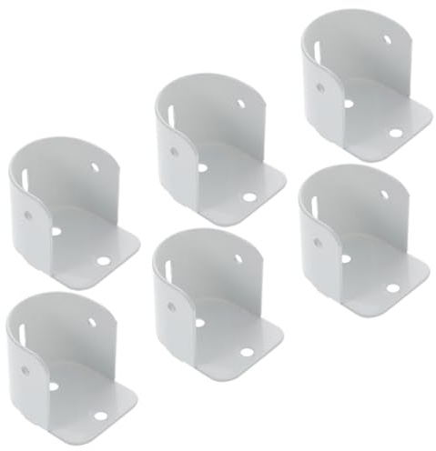 HOODANCOS 6 pezzi Supporti per Asta Armadio in Ferro Robusto Porta Bastoni Tende Eleganti e Resistenti Staffe per Aste da Armadio per Appendere Abiti Asciugamani e Accessori Bianco