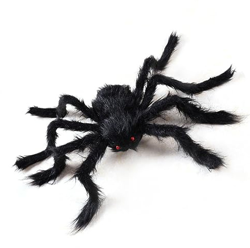 SUPYINI Fläckig halloween spindlar justerbara halloween spindlar livssjön falska spindlar med fruktansvärda röda ögon, pälsig kropp för gör-det-självare, dekorationer (200 cm)