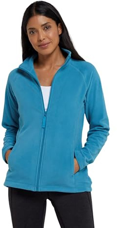 Mountain Warehouse Raso Womens Fleece - Soft Touch Ladies Sweater Top with Full Zip, Microfleece - Best for Spring Summer Daily Use, Outdoors & Travelling Teal Women's Size 14