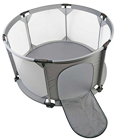 Safetots Deluxe Fabric Round Playpen, Play Pen for Baby and Toddler, Play Yard, Breathable Mesh Fabric, Zip Door