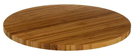 Plateau à Fromage en Bambou Tournant, Planche Assiette à Fromage pour Déjeuner, Repas, Pique-Nique, Cuisine (Rond, 35 cm)