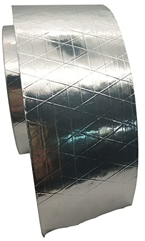 MYANGHAOT Fiber-Glass Aluminum Foil Tape, Reinforced Self-Adhesive Heat Reflective Tape, Heat Jacketing Insulation Resistant High Temperature HVAC Tape, Metal Repair 2 x 82' Roll