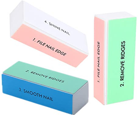 3PCS Nail Buffer Blocks，4-Sided Grit Professional Nail Files Manicure Treatment Sanding File for Shiny Glossy Surface Natural Nails Acrylic Nail Home Salons Use (Nail Buffer -3PCS)