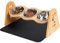 Tedsrewa Gamelle pour Chien ou Chat réglable,4 hauteurs,300 ML chacune,séparation sèche et Humide,étagère en Bambou,Bol à Eau,avec napperon