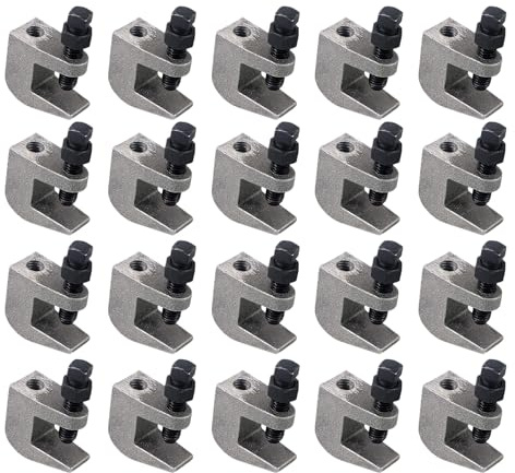NIDAYE Top Beam Clamps, UNC 3/8 Iron Safety Rod Clamp, 3/4 Jaw Opening, Wall Ceiling Mount Vertical Piping Support for Copper, PVC Tubing, 20 Packs