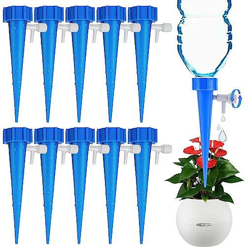 SHANHAIKX 10 Stück Automatisch Bewässerung Set,Watering Set Einstellbar Bewässerungssystem Zimmerpflanze Bewässerung,gelten Garten zur Blumen oder Gemüse im Innenbereich für den Außenbereich