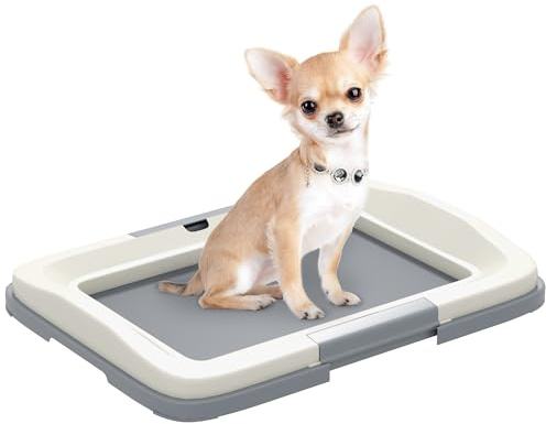PawHut Dog Toilet Tray, with Litter Pee Pad for Training, Holder for Indoor, Balcony, Outdoor, 47 x 34 x 6cm