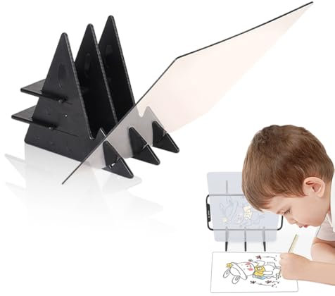 WUSJCOF Tableau de Dessin Optique pour Téléphones Tablettes, Tableau de Copie Léger, Tableau de Réflexion Optique Portable, Outil de Dessin pour Enfants Étudiants Artistes (13,5x20cm)