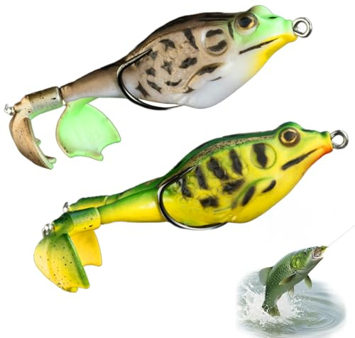 2 stycken realistiska grodbeten 9 x 3 cm fiskedrag imitationsdrag blandad fiskeutrustning blandat betes-set fiskedrag rekvisita havskatt ytbete lämplig för sötvatten saltvatten
