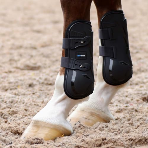 Masta Horse Tendon Boots – Lightweight Breathable PU Shell Air-Flux – Black - Full