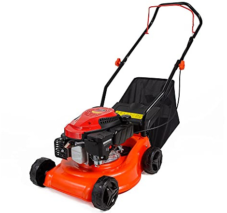 Rasaerba a Scoppio con Motore 4 Tempi 144CC 2,5kW 3,5HP con Capacità Cesto di Raccolta 45LT Tosaerba a Spinta Taglio Regolabile 25-75mm Ampiezza di Taglio 457mm