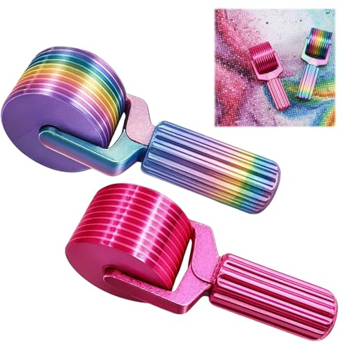 Diamond Art Roller, Diamond Art Accessories, 2-Piece Set for Painting Kits (Macaron Pastel and Pink), Professional Craft Accessories Roller for Complex Designs
