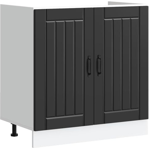 Mimdixy Armoire d'appoint pour salon, meuble sous évier en bois noir