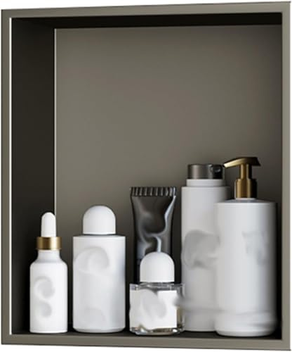 CucCe Nicho de Acero Inoxidable, no se requieren Azulejos, nichos con estantes, nichos de Almacenamiento for baños, for Salas de Estar, cocinas, áreas públicas(Grigio,32x32cm)