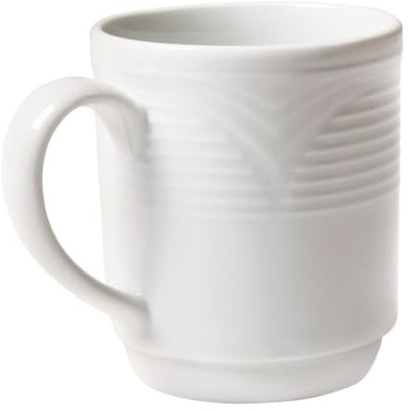 HENDI Tasse de petit-déjeuner avec bords renforcés, 220 ml, mug, mok, porcelaine blanche