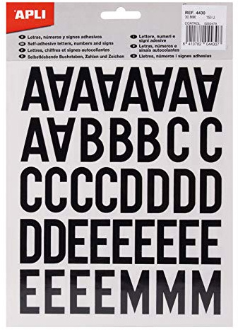 APLI 4430 - Adesivi con lettere, numeri, segni 30 mm