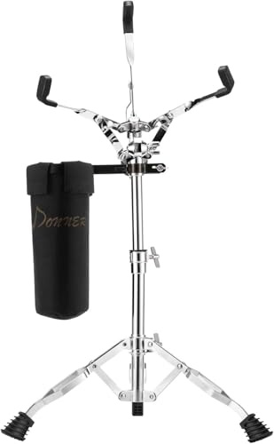 Donner Tall Snare Drum Stand with Drum Stick Holder, Adjustable Height Range 26 to 40 Inches for Students of Different Ages, Double Braced Extended Fit 10 to 14 inch Drums Handpan and Practice Pad
