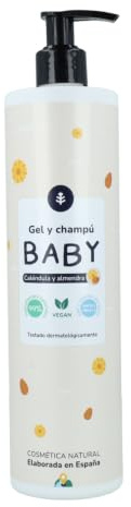 PLANETA HUERTO | Gel y Champú Infantil con Caléndula y Almendra 500 ml - Suavidad y Protección para Piel Sensible