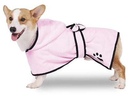 NEEZ Hundebademantel I Mikrofaser Hunde Bademantel I Hundehandtuch zum Trocknen I Saugfähiger Hundebademantel I für kleine & große Hunde I Bademantel in XS - L für Hunde